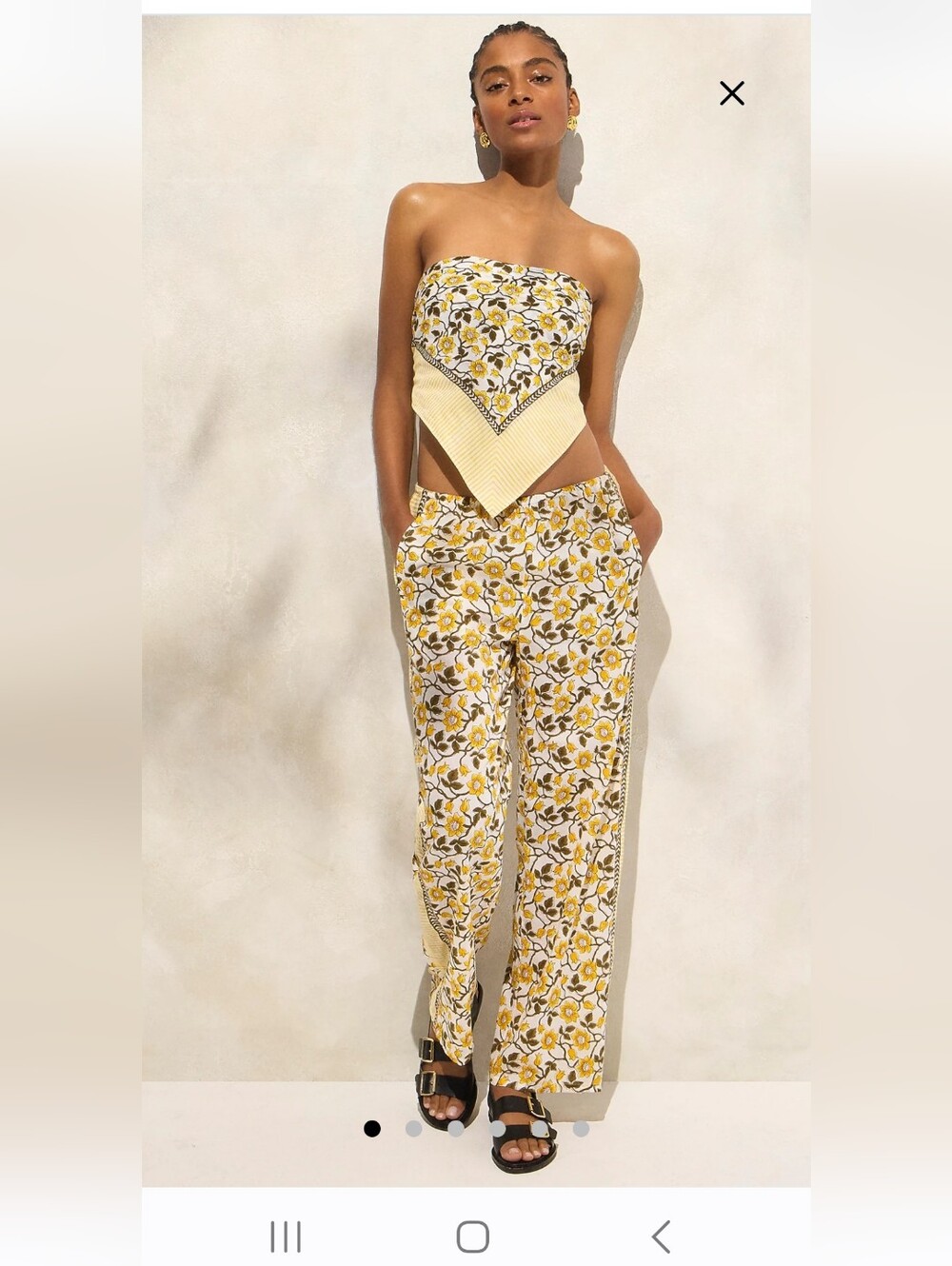 J.Crew Cotton voile bandana top in daffodil daze block print Sz M/L $70 Floral